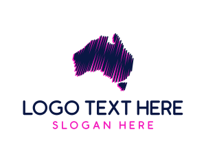 Australian - Doodle Australia Map logo design