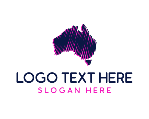 Australia Map - Doodle Australia Map logo design