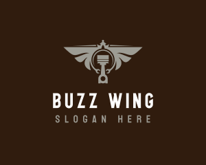 Piston Wings Mechanic logo design