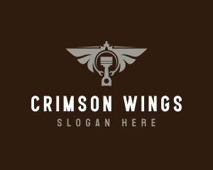 Piston Wings Mechanic logo design