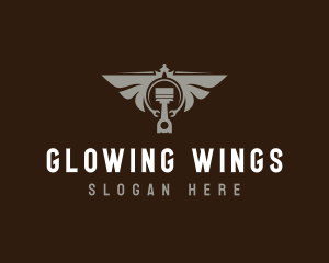 Piston Wings Mechanic logo design