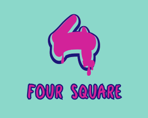 Four - Paint Graffiti Number 4 logo design
