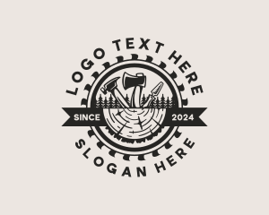 Log - Lumber Woodworking Tools logo design