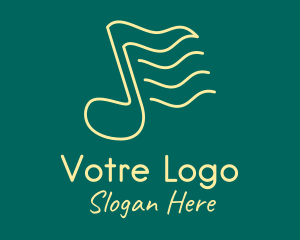 Yellow Music Note  Logo