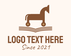 Stallion - Trojan Horse Book logo design