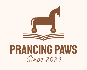 Prancing - Trojan Horse Book logo design