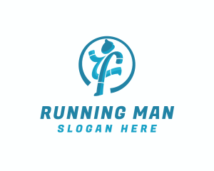 Running Man Athlete logo design