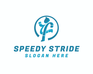 Sprinter - Running Man Athlete logo design