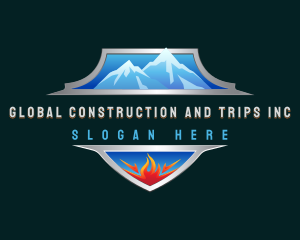 Refrigeration - Mountain Ice Fire logo design