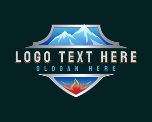 Cooling - Mountain Ice Fire logo design