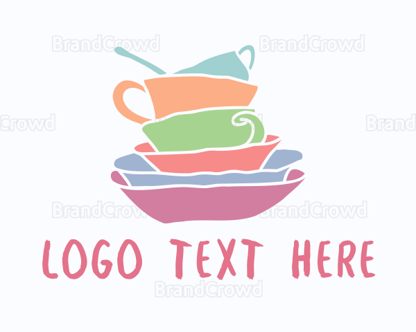 Colorful Kitchen Dishes Logo