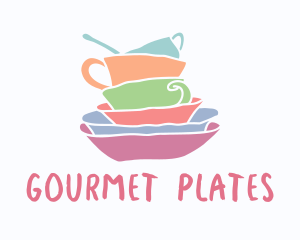 Dishes - Colorful Kitchen Dishes logo design