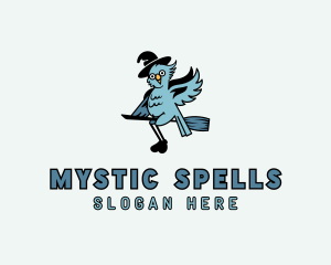 Witch - Bird Witch Cartoon logo design