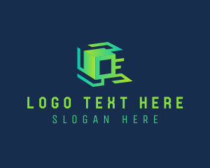 3d - Tech Cube Network logo design