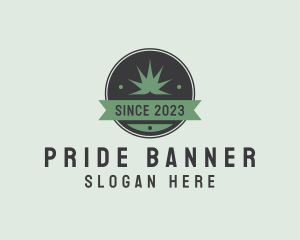 Weed Plant Banner logo design