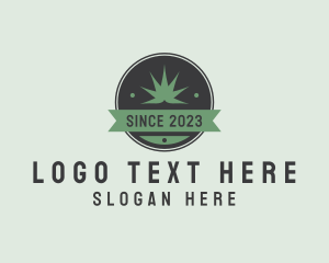 Organic Product - Weed Plant Banner logo design