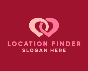 Link Location Pin logo design