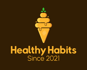 Organic Honey Ice Cream logo design