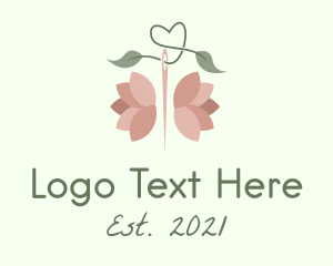 Stitching - Needle Rose Craft logo design