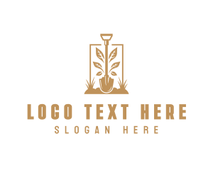 Landscaper - Lawn Landscaping Shovel logo design
