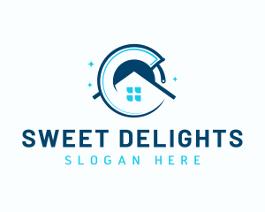 Squeegee Cleaning House Logo