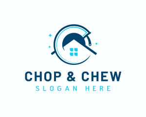 Squeegee Cleaning House Logo