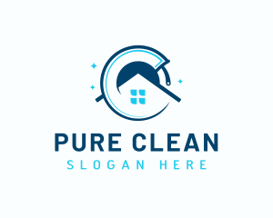 Squeegee Cleaning House logo design