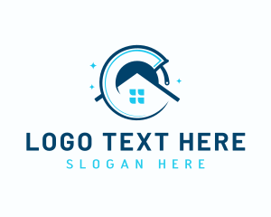 Housekeeping - Squeegee Cleaning House logo design