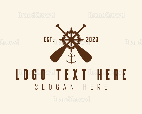 Nautical Paddle Anchor Wheel Logo