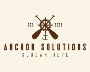 Nautical Paddle Anchor Wheel  logo design