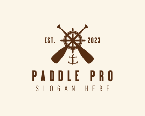 Nautical Paddle Anchor Wheel  logo design