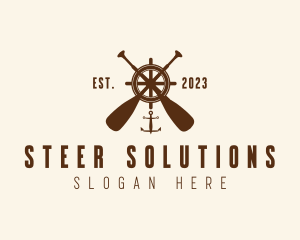 Steer - Nautical Paddle Anchor Wheel logo design