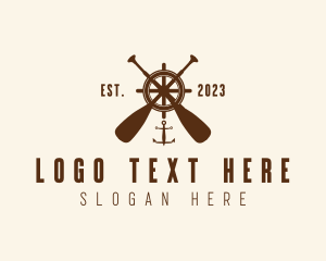 Steer - Nautical Paddle Anchor Wheel logo design