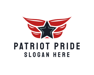 Patriotic Winged Star logo design