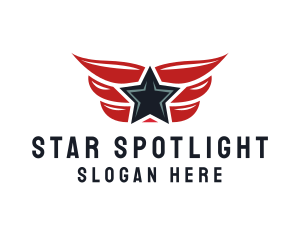 Patriotic Winged Star logo design