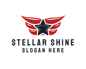 Patriotic Winged Star logo design