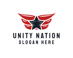 Patriotic Winged Star logo design