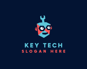 Wrench Robot Tech logo design