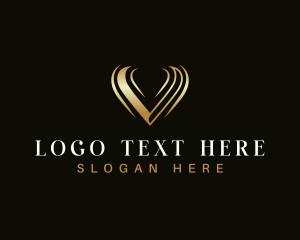 Letter V - Fashion Heart Letter V logo design