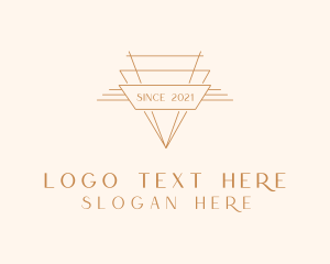 Jewelry Shop - Gold Art Deco Badge logo design