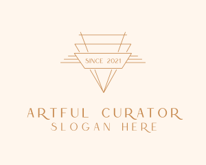 Gold Art Deco Badge logo design