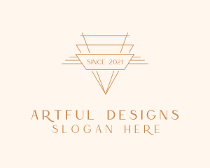 Gold Art Deco Badge logo design