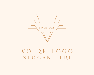 Bistro - Gold Art Deco Badge logo design