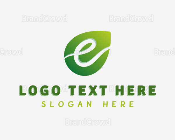 Gradient Leaf Letter E Logo