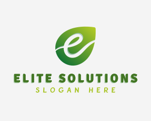 Company - Gradient Leaf Letter E logo design