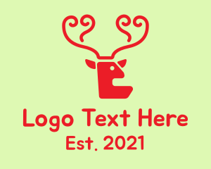 Elk - Red Deer Antlers logo design