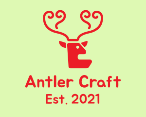 Red Deer Antlers  logo design