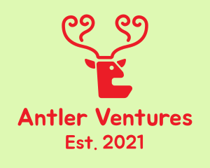 Red Deer Antlers  logo design