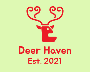 Red Deer Antlers  logo design