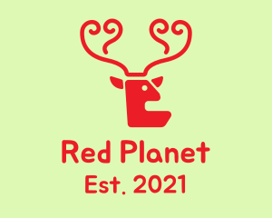 Red Deer Antlers  logo design